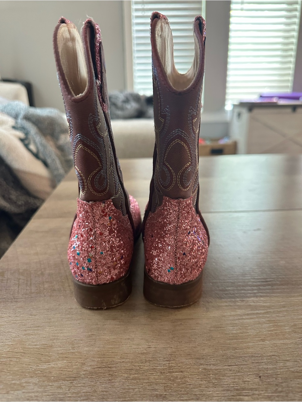 Girls' Pink Glitter Cowboy Boots - Stylish Kids Western Boots